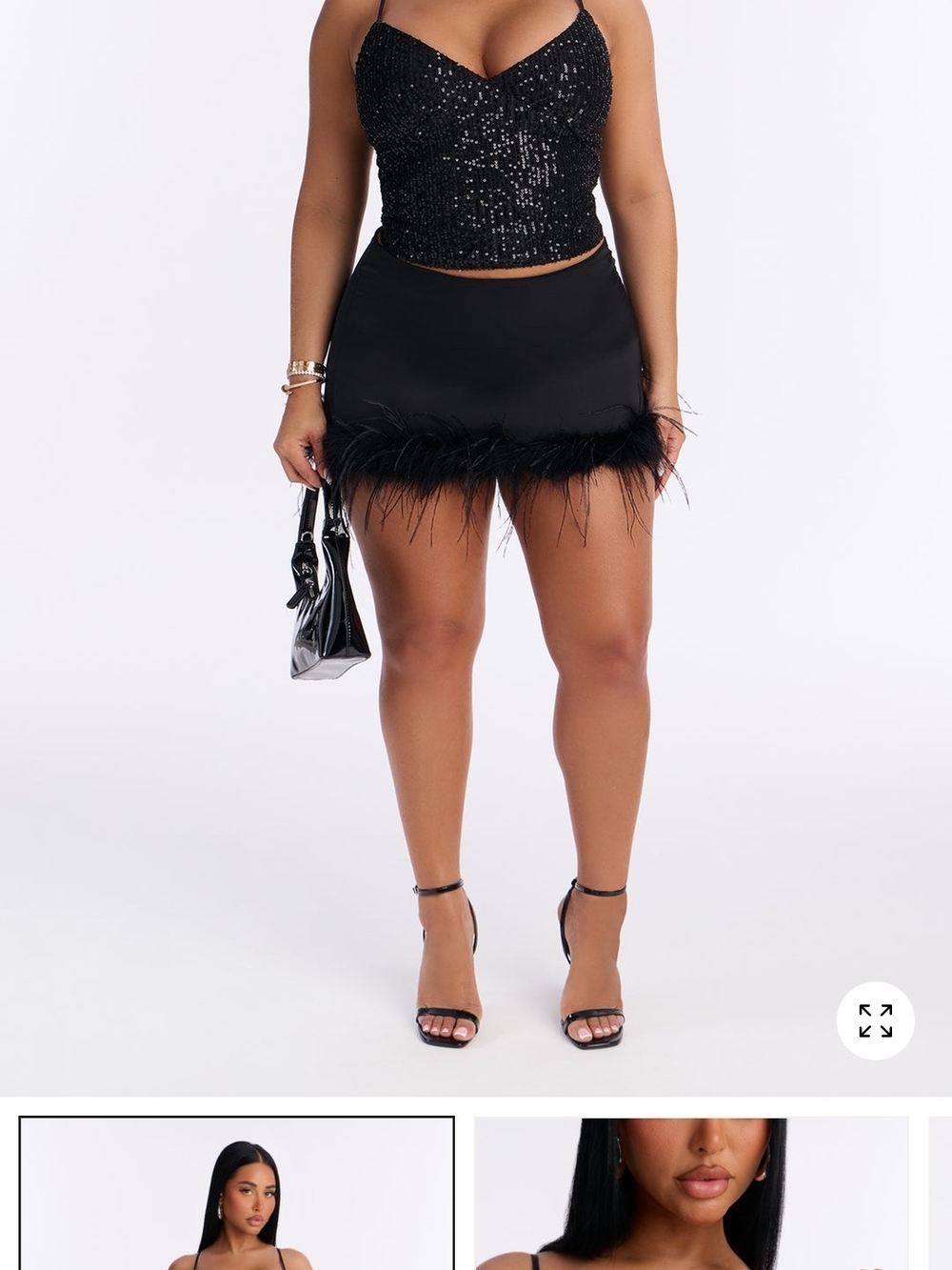 Black Sequin Cami Top - Women